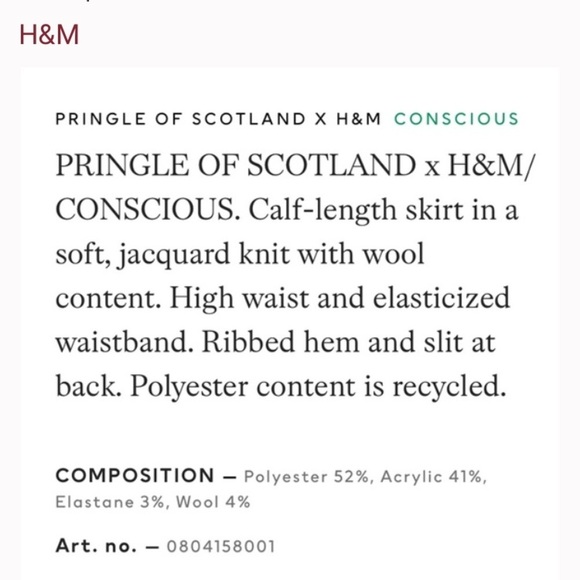 H&M x Pringle of Scotland Jacquard-Knit Skirt eh. - Picture 10 of 16